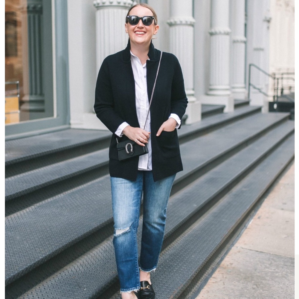 J. Crew Women's Classic Black Sweater Blazer
